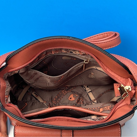 Terracotta color Vegan Leather Crossbody Bag Purse - Picture 7 of 7